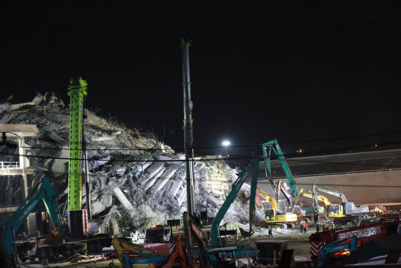 Collapsed building's rubble levelled off at 4.5 metres, search ...